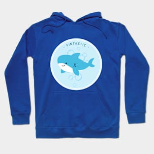 'Fintastic' Funny and Cute Shark Fish Pun Design Hoodie